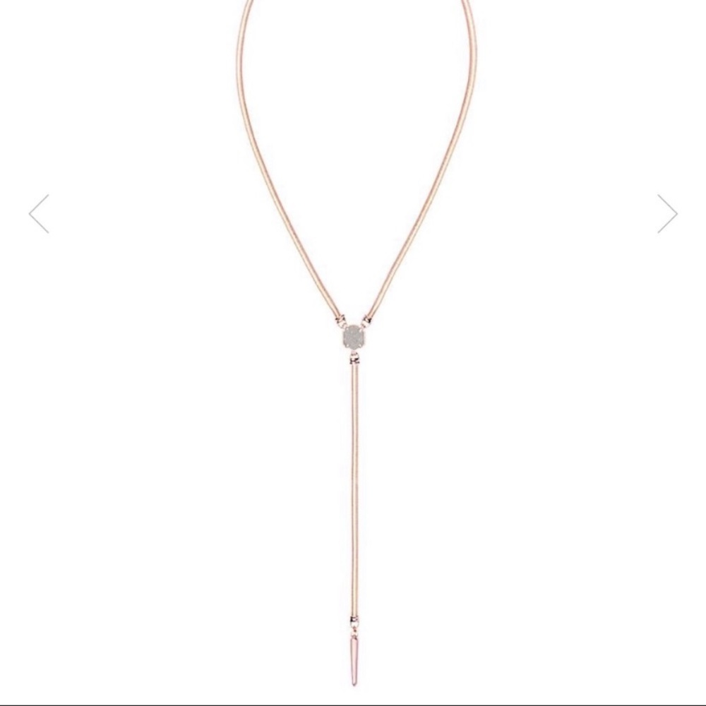 Kendra Scott Starla rose-gold long Y necklace